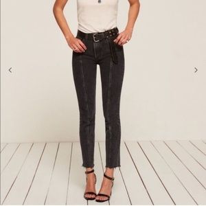 NWOT Reformation Sean straight leg black jeans